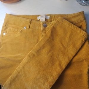 Mustard yellow corduroy long pants